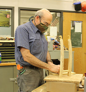 Man working on woodwork project